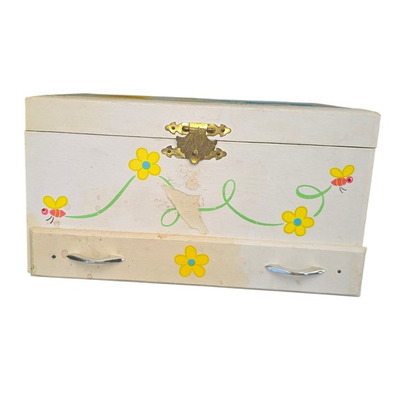 Vintage Disney Winnie the Pooh Eeyore Wooden Toy Box Chest Nursery Storage Trunk - Picture 2 of 2